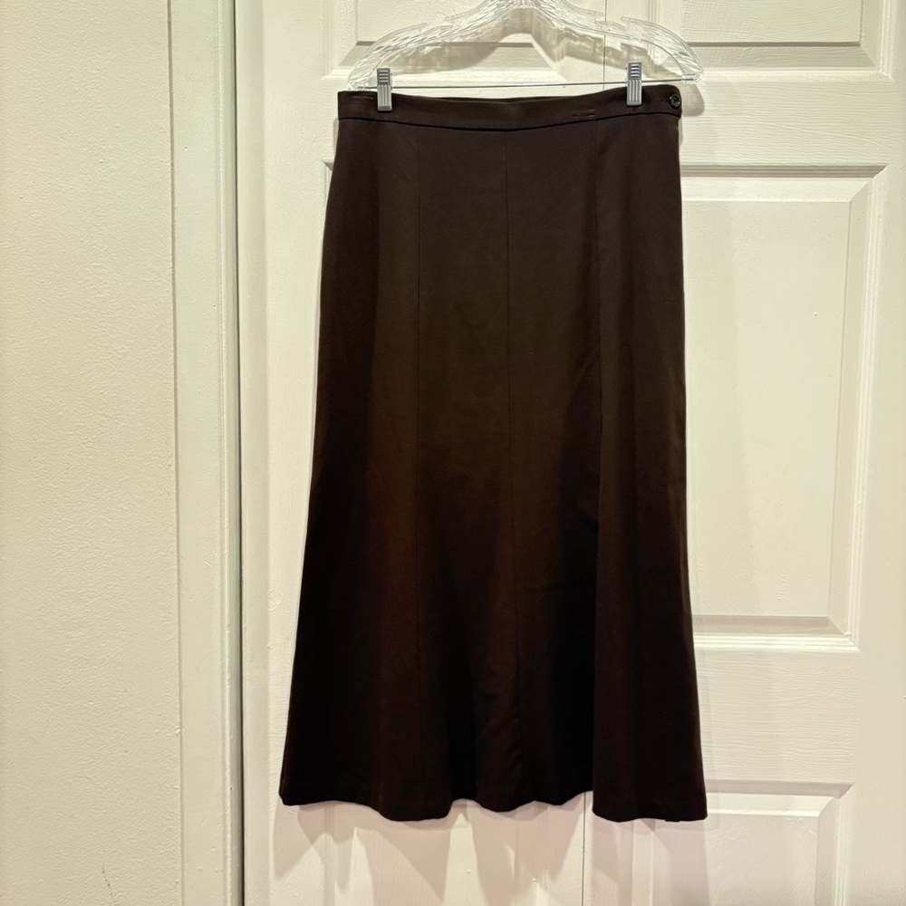 Vintage Briggs New York Brown Midi Skirt - Size 14